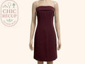 Robe Sans Bretelles Stradivarius - Xs - Bordeaux - Vabar-17
