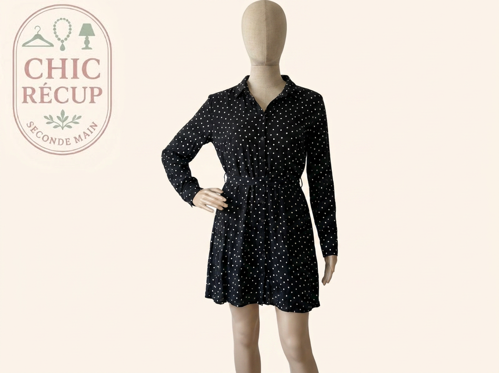 Robe Even&odd - M - Noir - Pois