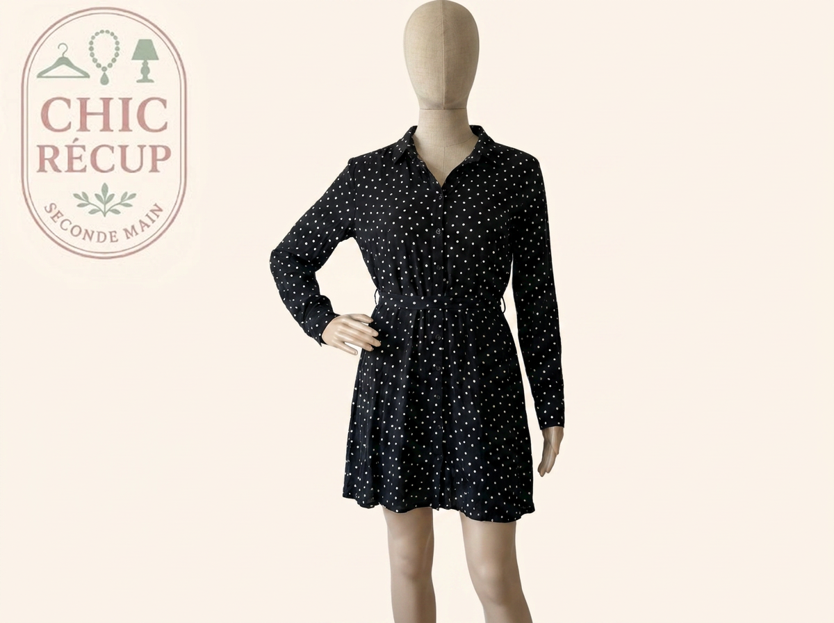 Robe Even&odd - M - Noir - Pois