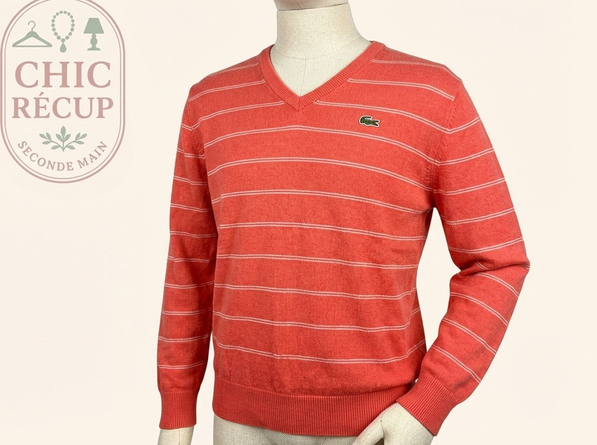 Sweat Col V Lacoste - Xxl - Corail - Phleg-04