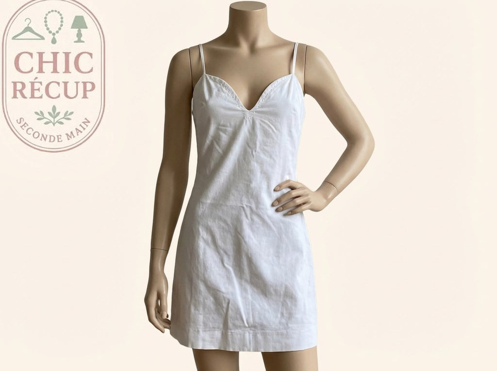 Robe mini Zara - Xs - Blanc - Bretelles
