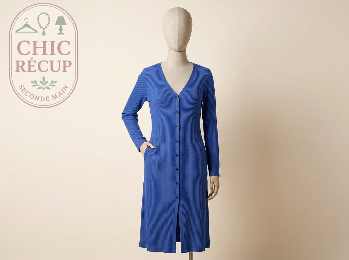 Robe Anna Field - M - Bleu - Robe longue boutonnée