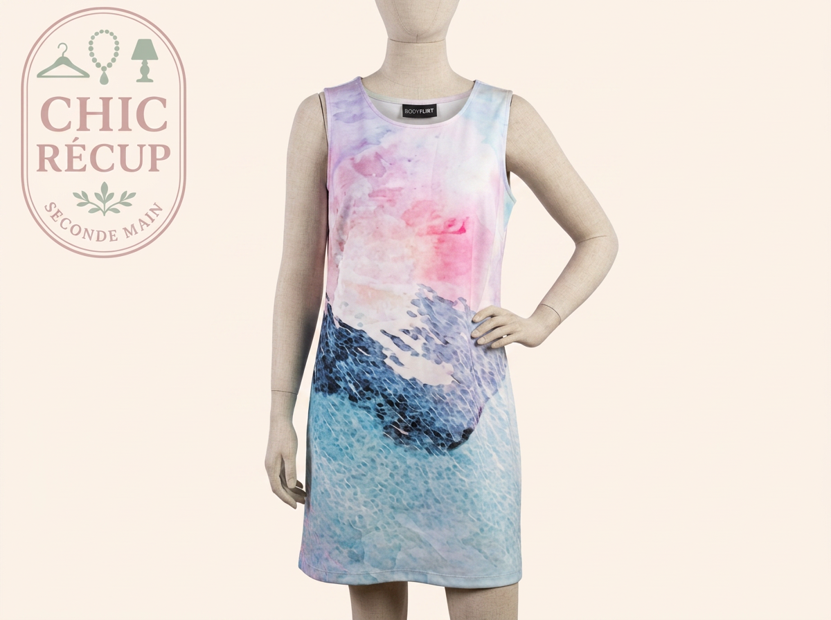 Robe d'été Bodyflirt - L - bleu - sans manches aquarelle