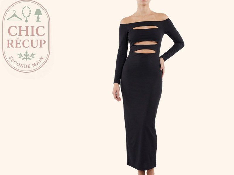 Robe Longue Bershka - L - Noir - Evvio-61