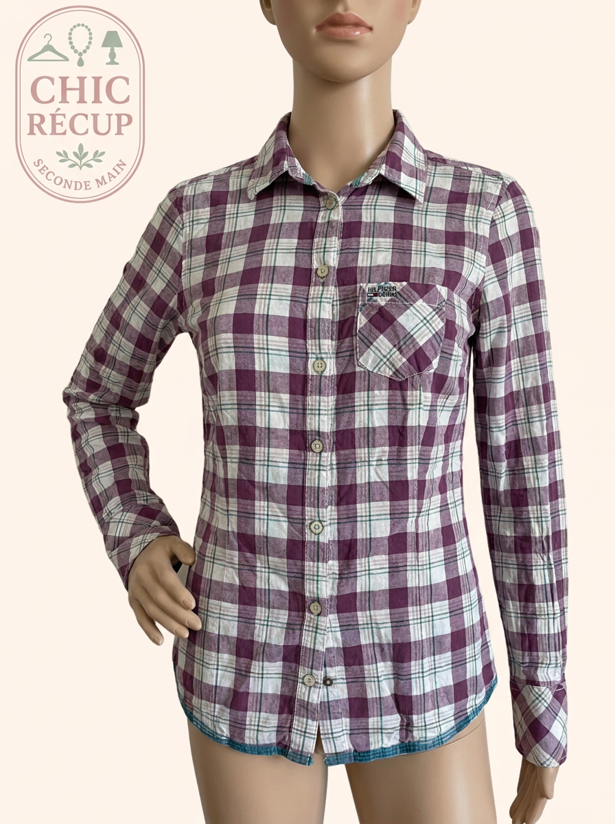 Chemise femme Hilfiger Denim - S - Burgundy - à carreaux