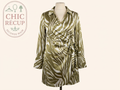 Robe portefeuille Boohoo - Eu 48 - Kaki - Zébrée