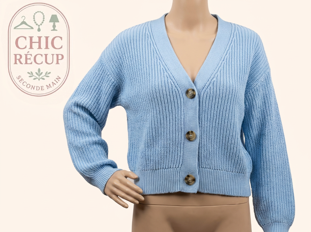 Cardigan - H&m - M - Bleu Clair - Ampri-37