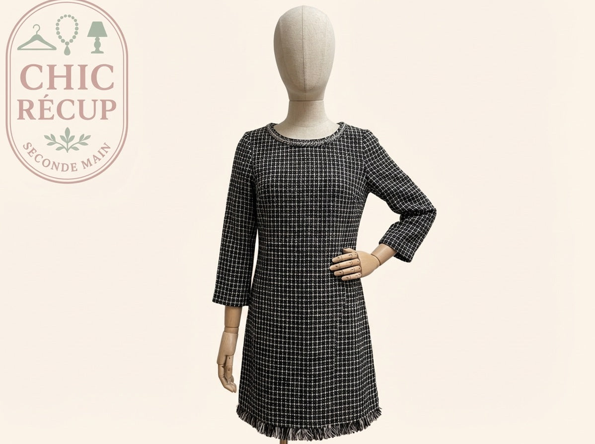 Robe Casual Mango - Xs - Noir, Blanc - Olaga-08