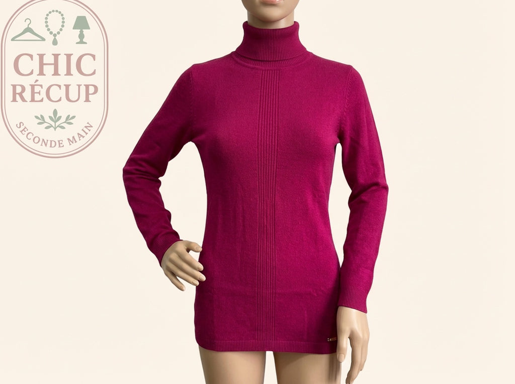 Pull Morgan - Xs - Rose - Col Roulé