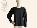 Blouse Bonobo - L - Noir - Manches ballons