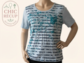 T-shirt Damart - L - Bleu ciel - Rayures