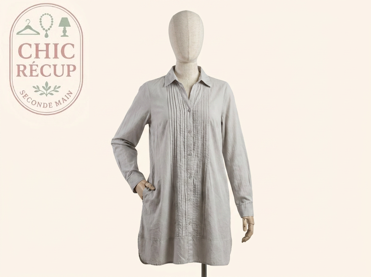 Robe chemise Solola - 46 - Beige - Coton