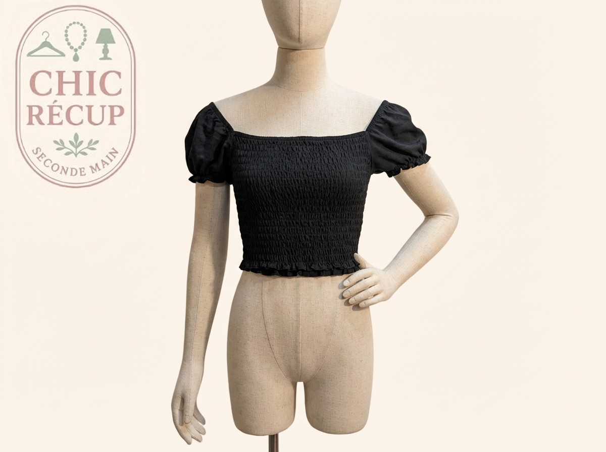 Crop top H&m Divided - S - Noir - Smocké