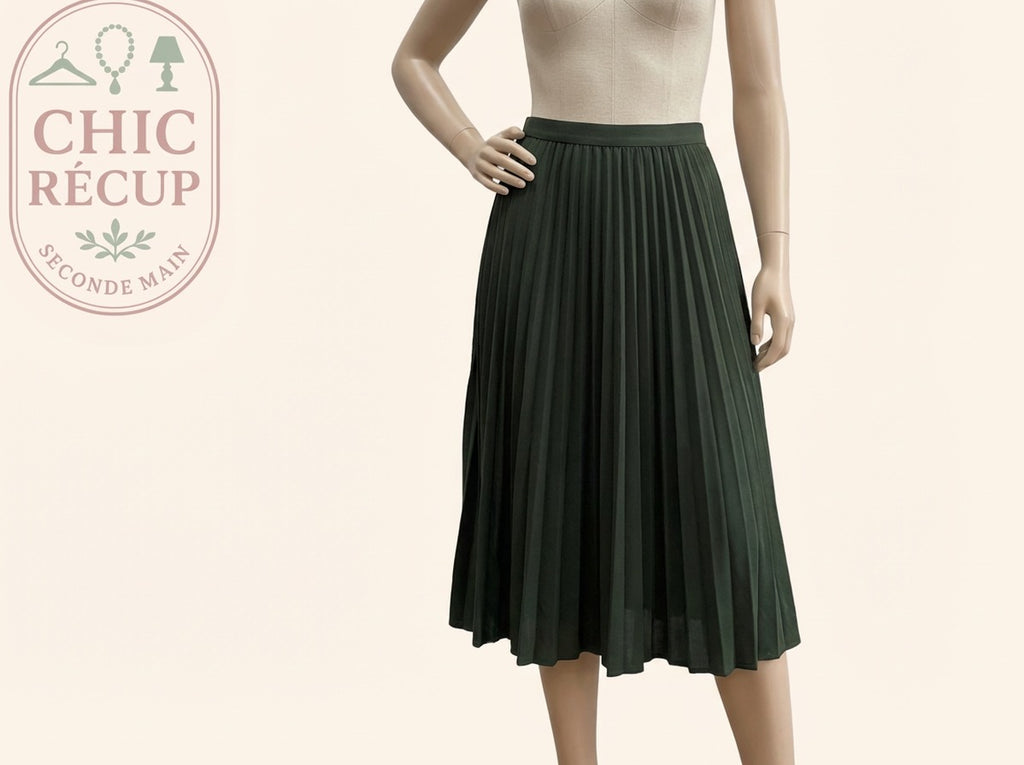Jupes Midi Sans Marque - S - Vert Foncé - Olhat-49