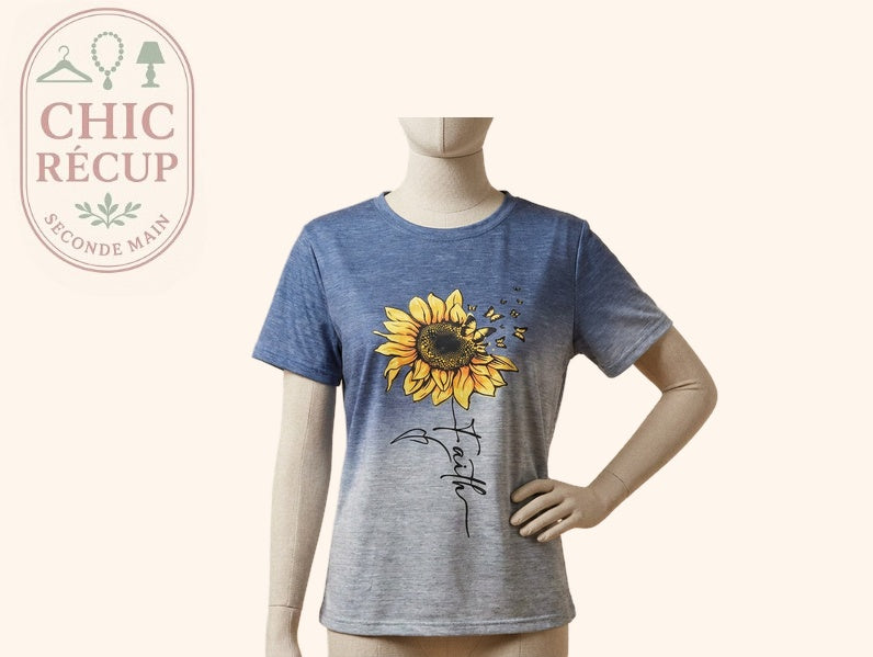 T-shirt - Sans Marque - Xxl - Bleu - Qubur-151