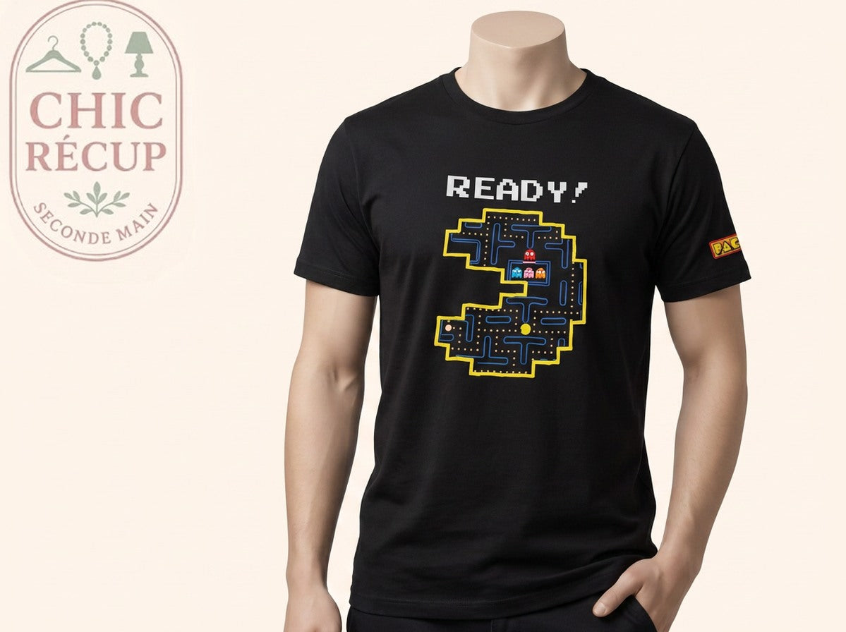 T-shirt Imprimé Pac-man - Taille L - Noir - Audeb-90
