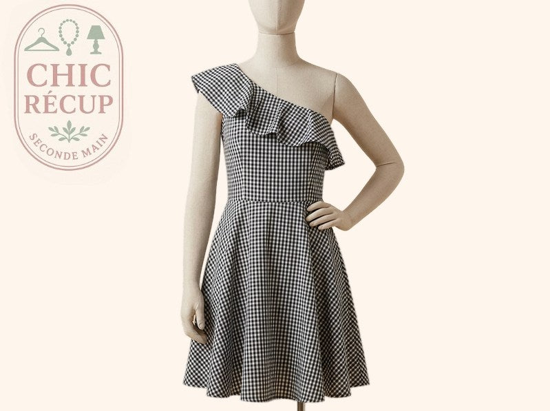 Robe d'été Morgan - 40 - Noir - Vichy asymétrique