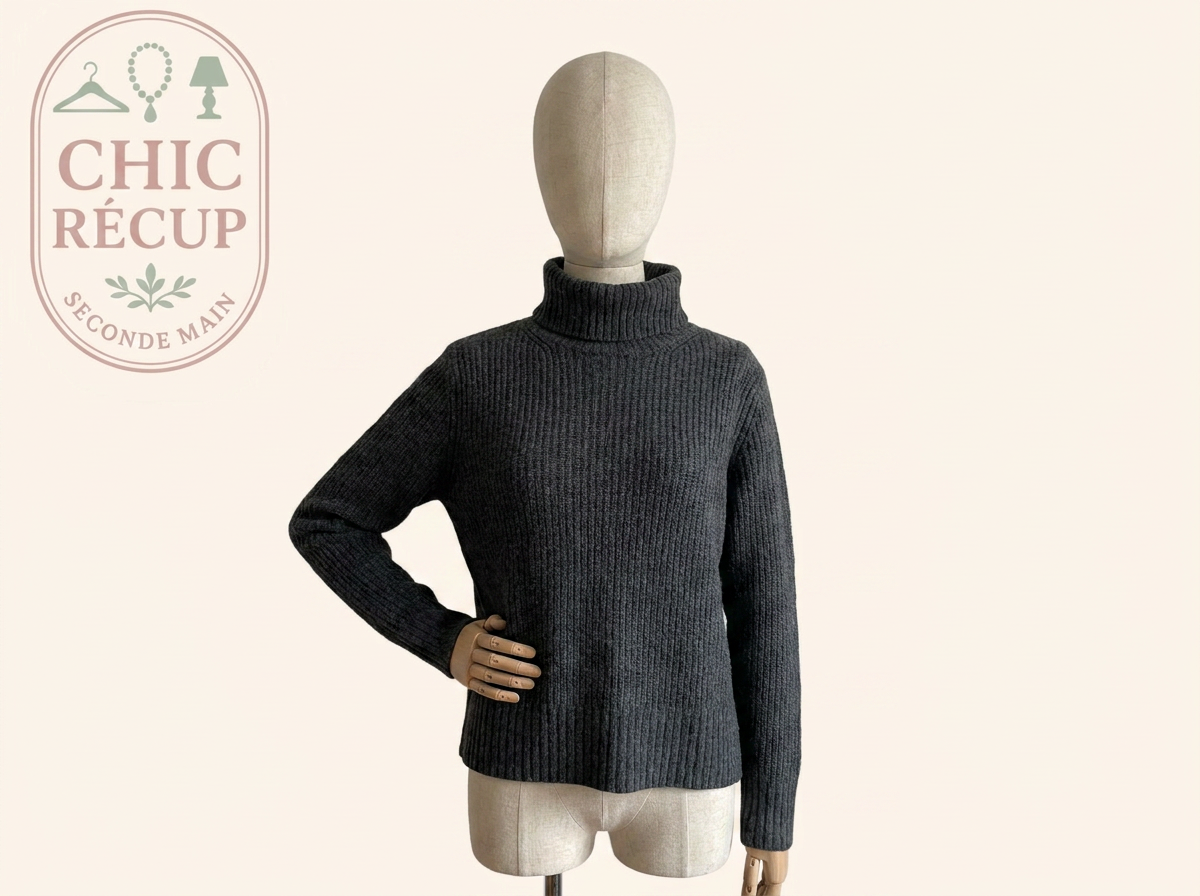 Pull Col Roulé Camaïeu - M - Gris - Evvio-04