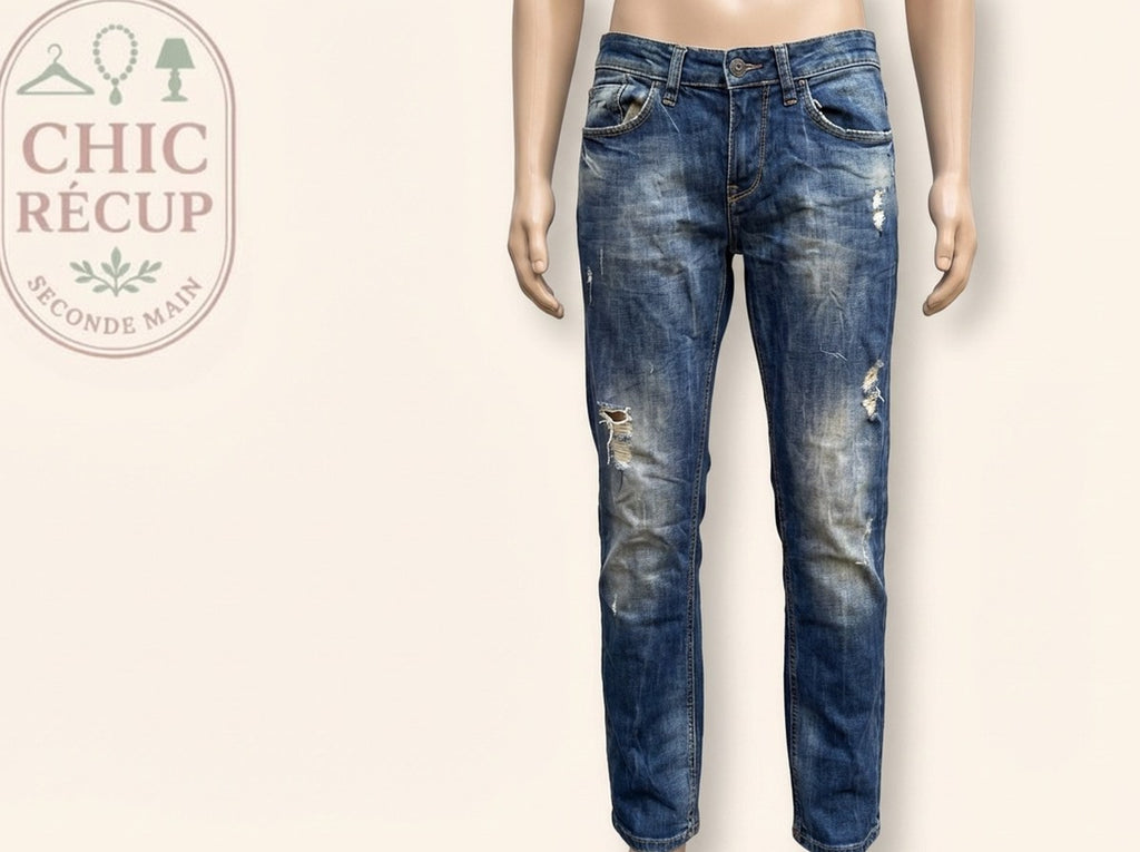 Jeans Skinny Bershka - L - Bleu - Olmar-13