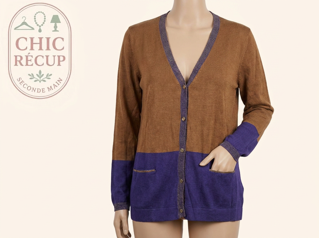Gilet Antonelle - 50 - Marron et Violet - Flers