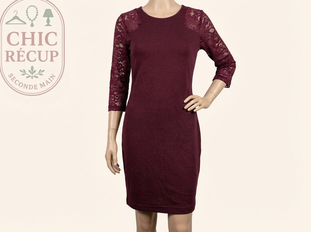 Robe Midi Mim - S - Bordeaux - Qubur-81
