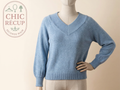 Pull col V Jacqueline de Yong - M - Bleu ciel
